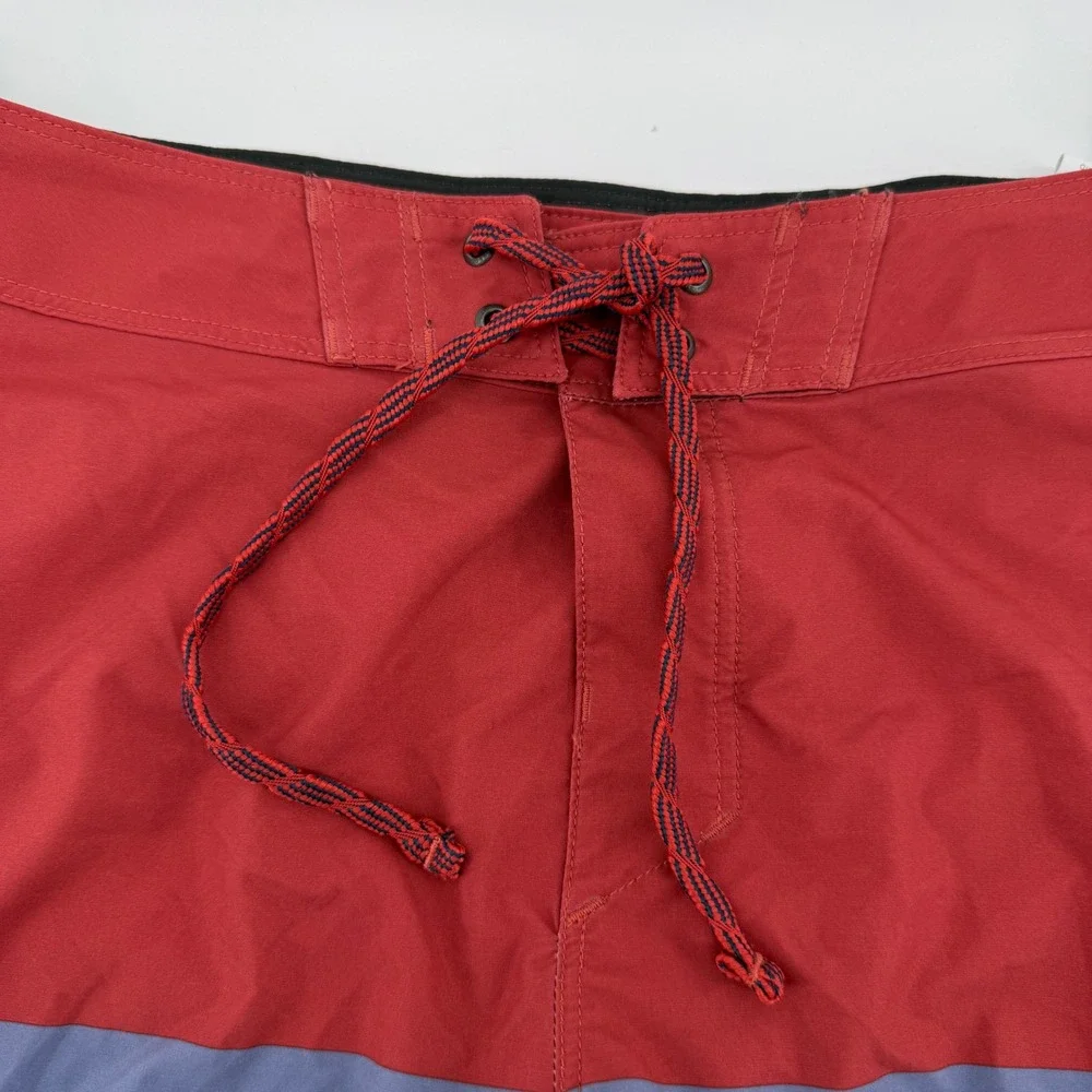 Patagonia Boardshorts Mens 28 Red Striped Hydro Series Recycled Swim Trunks